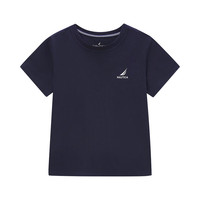 诺帝卡 NAUTICA童装【儿童基本款】男女童短袖T恤夏季打底衫 藏青 110cm