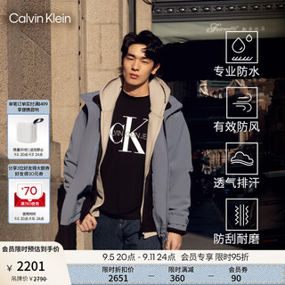 Calvin Klein Jeans24秋季男女ck中性三合一户外运动连帽外套J400483 CDO-中国蓝 S