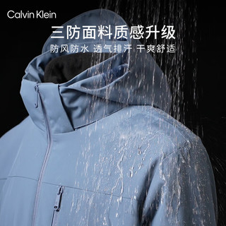 Calvin Klein Jeans24秋季男女ck中性三合一户外运动连帽外套J400483 YBI-牛乳白 S