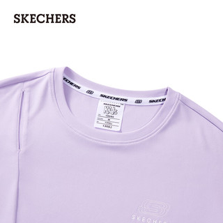 斯凯奇（Skechers）2024夏女童短袖T恤圆领休闲P224G125 浅雪青色/00EW 4XL