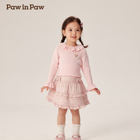 PawinPaw卡通小熊童装2024年秋冬女宝圆领毛衣 Pink粉红色/25 100cm