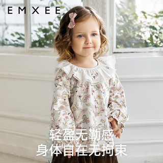 嫚熙（EMXEE）女童长袖T恤天鹅舞曲秋季宝宝上衣 天鹅舞曲 110cm