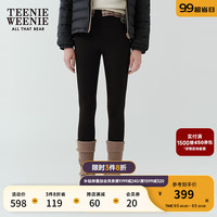 Teenie Weenie小熊2024年秋季莱卡磨毛鲨鱼裤蜜桃臀芭比裤修身 黑色 160/S