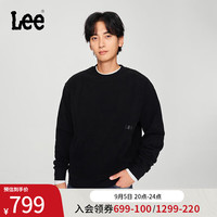 李 Lee24早秋舒适版拼接结构设计男卫衣潮LMT007822204 黑色 L