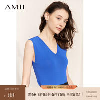 AMII2024年夏简洁百搭双曲纱V领显瘦背心女显瘦内搭打底12342277 克莱因蓝 160/84A/M