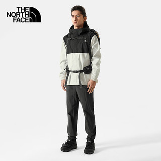 北面（The North Face）冲锋衣男女户外防水防风春季山系连帽夹克外套 VOR/米黑拼色 XL/180