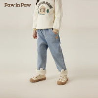 PawinPaw卡通小熊童装2024年秋冬新款女宝牛仔裤休闲长裤舒适百搭 Indigo牛仔蓝色/55