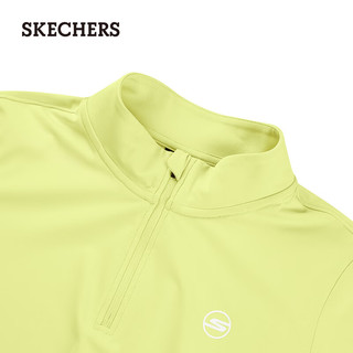 斯凯奇（Skechers）女同款修身长袖运动T恤立领舒适上衣P424W026 鲜梨黄/00PU L