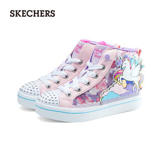 斯凯奇（Skechers）闪钻鞋儿童复古鞋运动板鞋314399L 粉红色/多彩色/PKMT 33码