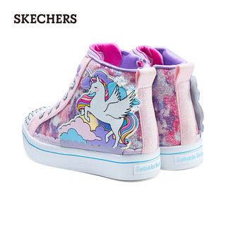 斯凯奇（Skechers）闪钻鞋儿童复古鞋运动板鞋314399L 粉红色/多彩色/PKMT 33码