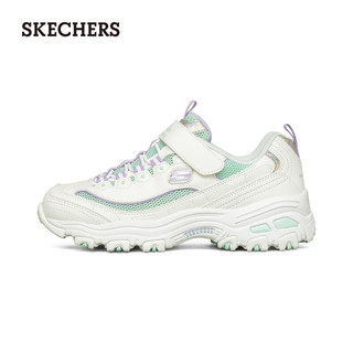 斯凯奇（Skechers）休闲复古儿童老爹运动鞋子302504L 白色/薰衣草色/WLV 32码