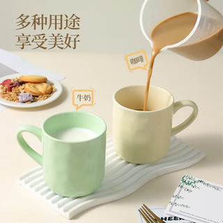 拜杰马克杯陶瓷杯家用陶瓷水杯泡茶杯办公室咖啡杯牛油果绿