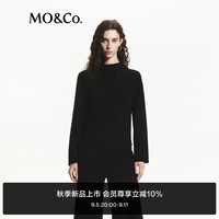MO&Co.2024秋双面绒德绒堆领连帽喇叭袖精裁卫衣MBD3SWS001 黑色 S/160