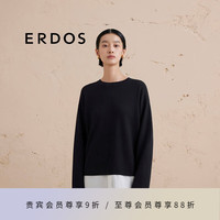 ERDOS【精纺双提】24秋冬圆领假两件双提套衫厚款宽松简约女针织衫 黑 175/92A/XL