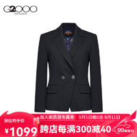 G2000【舒适弹性】G2000女装FW24商场商务休闲印花卷袖西服外套 印花里设计-黑色合身25寸 36