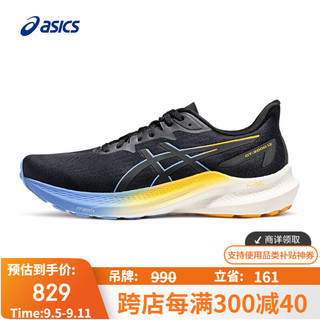 ASICS 亚瑟士 男子稳定支撑夜跑鞋 GT-2000 12 LITE-SHOW 黑色/黑色45