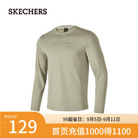 斯凯奇（Skechers）男士针织长袖T恤衫P424M193 岩米色/00V8 XXL