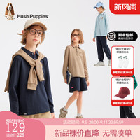 暇步士(Hush Puppies)童装儿童男大童2024春秋舒适休闲学院风长袖POLO衫 藏蓝 140cm 略薄