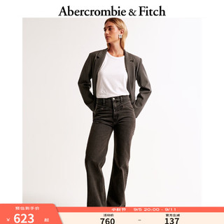 ABERCROMBIE & FITCH女装 24秋季复古时尚潮流高腰宽松牛仔裤KI155-4361 黑色 27R (165/72A)标准版