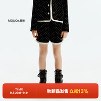little MO&Co.little moco童装24秋装女童派对小香风烫印星星丝绒感短裤子 黑色 130/56