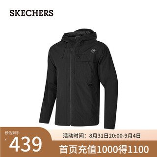 斯凯奇（Skechers）2024年秋季男款防泼水户外运动休闲P424M164 碳黑/0018 S