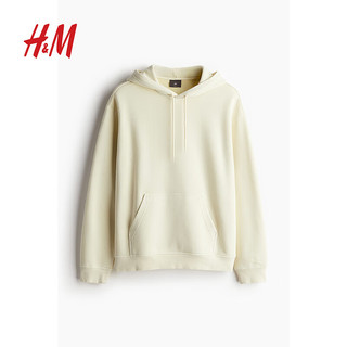 H&M2024秋季男装女装时尚休闲百搭宽松版型印花连帽衫1122659 浅米色/Somewhere Else 165/84 XS