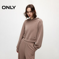 ONLY2024秋季休闲舒适莫代尔纯色连帽短款卫衣女|12438L002 E09 铜沙色 170/88A/L