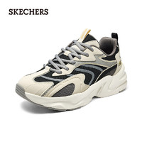 斯凯奇（Skechers）踏浪2024男女运动鞋老爹鞋轻质吸震118326 自然色/黑色/NTBK 45