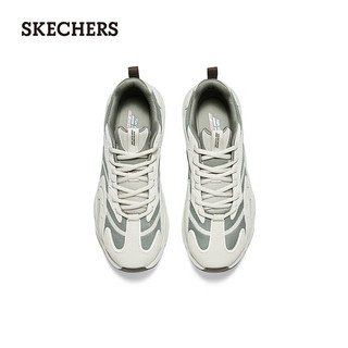 斯凯奇（Skechers）踏浪2024男女运动鞋老爹鞋轻质吸震118326 白色/灰色/WGY 39