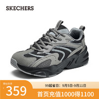 斯凯奇（Skechers）踏浪2024男女运动鞋老爹鞋轻质吸震118326 灰色/黑色/GYBK 43