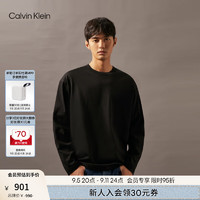 Calvin Klein Jeans24秋季男士休闲通勤ck立体感字母宽松长袖T恤J326598 BEH-太空黑 M