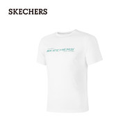 斯凯奇（Skechers）2024年夏季男士针织短袖透气舒适P224M029 亮白色/0019 XL