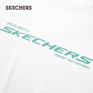 斯凯奇（Skechers）2024年夏季男士针织短袖透气舒适P224M029 亮白色/0019 XXL