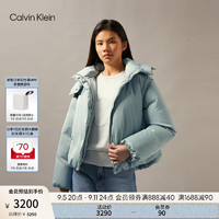 Calvin Klein Jeans【防泼水】24秋季女ck两穿可脱卸袖连帽羽绒服J224595 PCY-翡翠绿 L