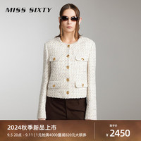 MISS SIXTY2024秋季小香风外套女奢雅气质圆领长袖通勤高级感 米白 S
