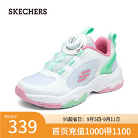 斯凯奇（Skechers）大童旋钮扣运动休闲鞋子319037L 白色/多彩色/WMLT 38码