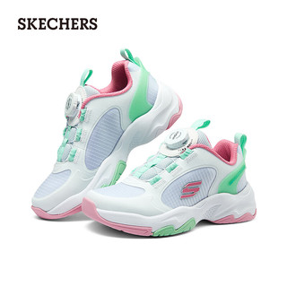 斯凯奇（Skechers）大童旋钮扣运动休闲鞋子319037L 白色/多彩色/WMLT 39.5码