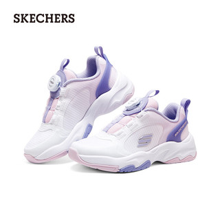                                     斯凯奇（Skechers）大童旋钮扣运动休闲鞋子319037... 白色/多彩色/WMLT WPR/WPR 29码