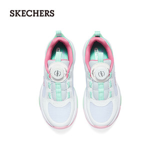 斯凯奇（Skechers）大童旋钮扣运动休闲鞋子319037L 白色/多彩色/WMLT 30码