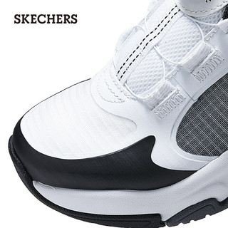 斯凯奇（Skechers）大童旋钮扣运动休闲鞋子319037L 白色/黑色/WBK 39.5码