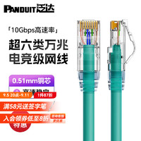 PANDUIT 泛达 超六类非屏蔽粗网线路由器家用宽带万兆连接线蓝色2米成品线10米20米 绿色CM阻燃 1米