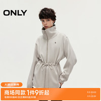 ONLY2024秋季莫代尔休闲立领字母落肩开衫卫衣女|12439R023 C44 细雨灰色 160/80A/S