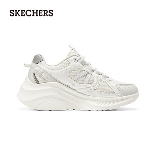 斯凯奇（Skechers）2024夏季女增高厚底运动鞋时尚百搭 灰色/GRY 38.5