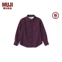 无印良品（MUJI）大童 法兰绒 长袖衬衫 儿童衬衣童装男童女童 CB1KKA4A 红色格纹 110/56A