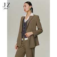 玖姿（JUZUI）优雅气质通勤西装外套女2024秋季JWDQ40102 格绿灰 M