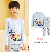 三枪三枪儿童家居服套装中大童莫代尔秋季卡通联名款睡衣睡裤 男童天使蓝2D365D0 120cm