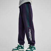 迪士尼（Disney）童装男童针织个性加绒运动长裤2024年春秋儿童时尚卫裤 藏青 110 120