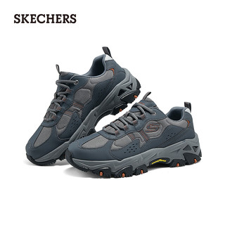 斯凯奇（Skechers）男鞋时尚休闲老爹鞋复古户外鞋237420 炭灰色/红色/CCRD 45