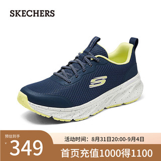 斯凯奇（Skechers）2024夏季男女增高厚底运动鞋时尚150472 海军蓝色/柠檬色/NVLM 38