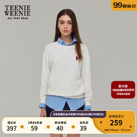 Teenie Weenie小熊卫衣女2024慵懒风卫衣宽松套头衫重磅棉质上衣 象牙白 175/XL